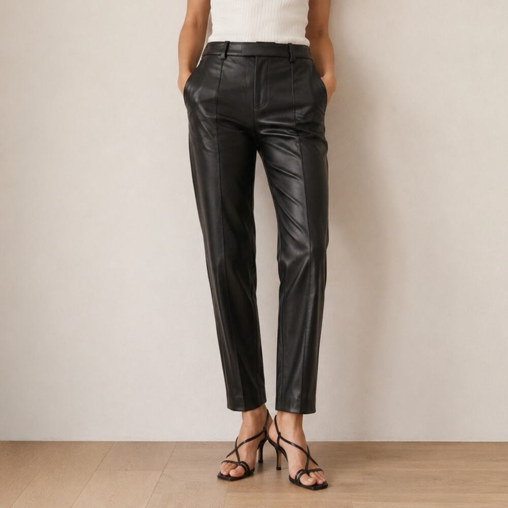 Madewell x Aimee Song Slim Tapered Pants in Faux Leather Womens 00 Mid-rise